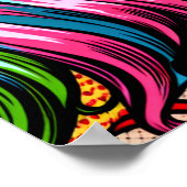Pop Art Comic Meisje met strikken Poster (Hoek)