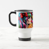  Pop Art Comic Meisje met strikken Reisbeker (Links)