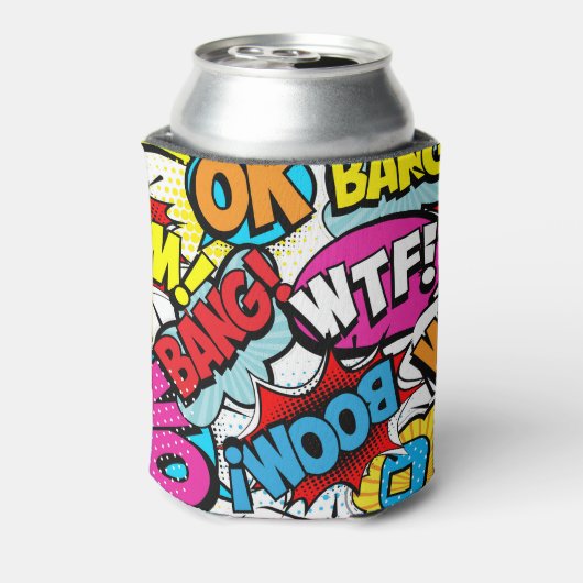 Pop Art Comic: Retro Naadloos Patroon Blikjeskoeler (Blikje Achterkant)