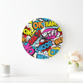 Pop Art Comic: Retro Naadloos Patroon Grote Klok (Huis)