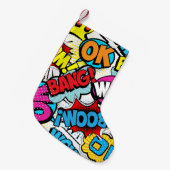 Pop Art Comic: Retro Naadloos Patroon Kleine Kerstsok (Voorkant (Hangend))