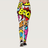 Pop Art Comic: Retro Naadloos Patroon Leggings (Achterkant)