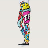 Pop Art Comic: Retro Naadloos Patroon Leggings (Links)