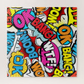 Pop Art Comic: Retro Naadloos Patroon Legpuzzel (Horizontaal)