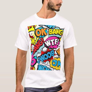 Pop Art Comic: Retro Naadloos Patroon T-shirt