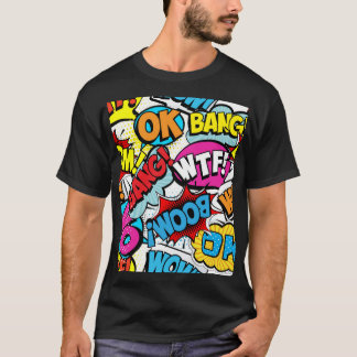Pop Art Comic: Retro Naadloos Patroon T-shirt