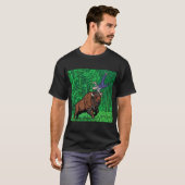Pop Art Comic Stijl Bizon Gooit Man Halftone T-shirt (Voorkant volledig)
