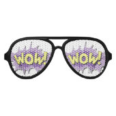 Pop Art Comic Style Aviator Zonnebril (Voorkant)