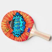 Pop Art Comic Style Boom Boom Boom! Aangepast Tafeltennisbatje (Zijkant)