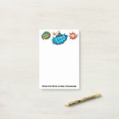 Pop Art Comic Style Boom Boom Boom! Gepersonalisee Post-it® Notes (Op bureau)