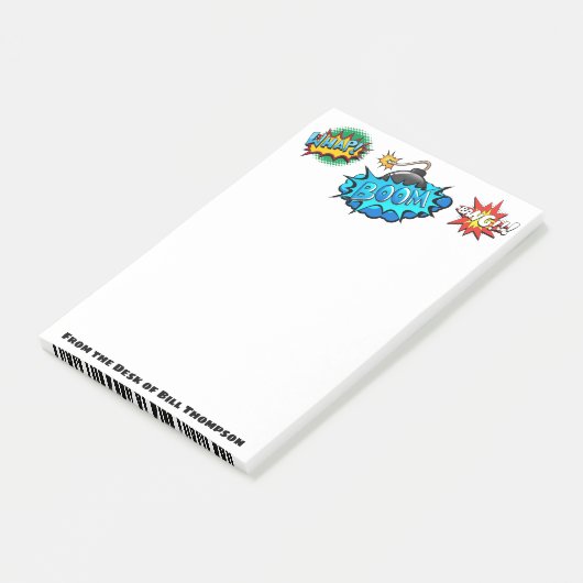 Pop Art Comic Style Boom Boom Boom! Gepersonalisee Post-it® Notes (Schuin)