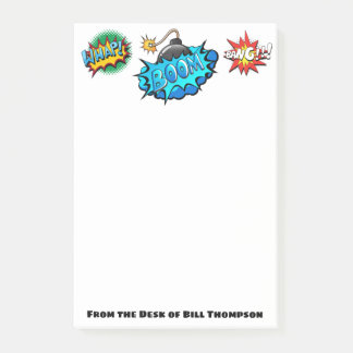 Pop Art Comic Style Boom Boom Boom! Gepersonalisee Post-it® Notes