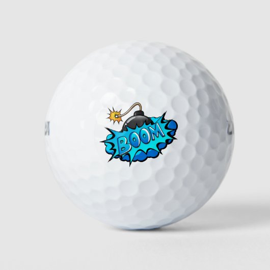 Pop Art Comic Style Boom Boom Boom! Golfballen (Voorkant)