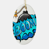 Pop Art Comic Style Boom Boom Boom! Keramisch Ornament (Rechts)