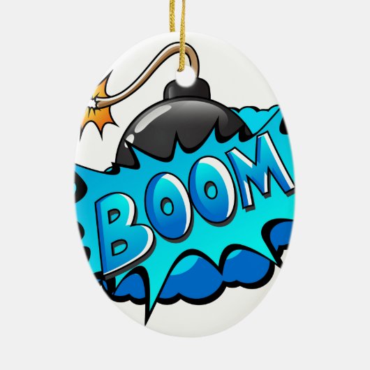 Pop Art Comic Style Boom Boom Boom! Keramisch Ornament (Achterkant)