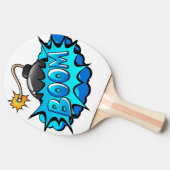 Pop Art Comic Style Boom Boom Boom! Tafeltennisbatje (Zijkant)