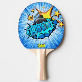 Pop Art Comic Style Boom! Gepersonaliseerd Tafeltennisbatje