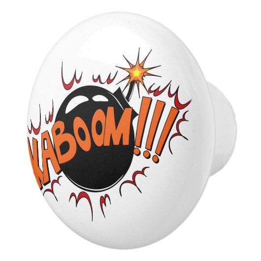 Pop Art Comic Style KaBoom! Keramische Knop (Rechts)