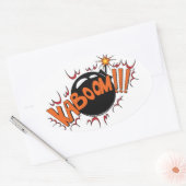 Pop Art Comic Style KaBoom! Ovale Sticker (Envelop)