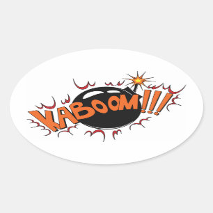 Pop Art Comic Style KaBoom! Ovale Sticker