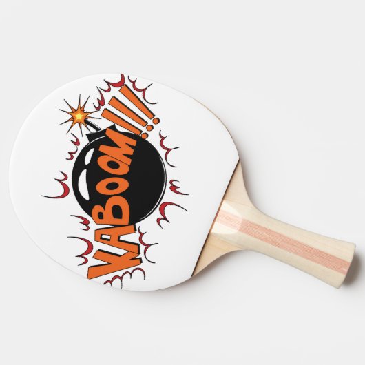 Pop Art Comic Style KaBoom! Tafeltennisbatje (Zijkant)