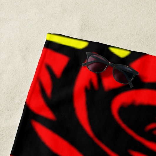 Pop Art Comic Style Leuke vrouw en bloem Strandlaken (In situ)