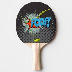 Pop Art Comic Style Poof! Persoonlijke superheld Tafeltennisbatje