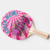 Pop Art Comic Style Supermam op maat Tafeltennisbatje (Zijkant)