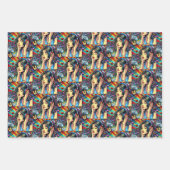 Pop Art Comic Style Verjaardags Meisje Muziek Lief Inpakpapier Vel (Voorkant 2)