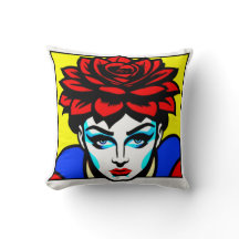 Pop Art Comic Style vrouw en bloemen