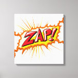 Pop Art Comic Style Zap Canvas Afdruk<br><div class="desc">This retro comic style Zap! is perfect voor any super hero colleor fan boy. The bright graphics have hard lines & bold coloring.</div>