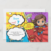 Pop Art Comic Superhero Supergirl Verjaardag Kaart (Voorkant)