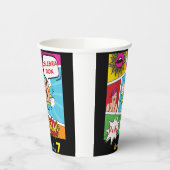 Pop art comic verjaardag papieren bekers (Links)