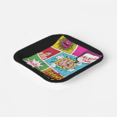 Pop art comic verjaardag papieren bordje (Gebogen)