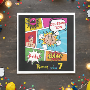 Pop art comic verjaardag servet