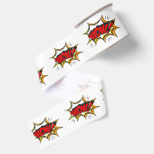 Pop Art Comic Verjaardagsfeest Grosgrain Lint (Achterkant)