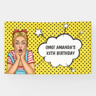 Pop Art Comic Verjaardagsfeest Spandoek