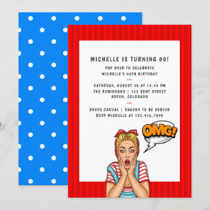 Pop Art Comic Verjaardagsfeest Uitnodiging