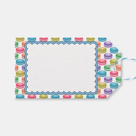 Pop Art Cookies Colorful Macarons Cadeaulabel (Voorkant (Horizontaal))