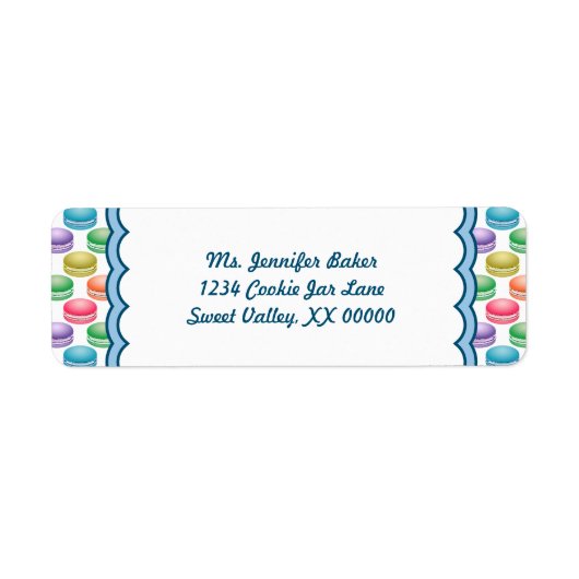 Pop Art Cookies Colorful Macarons Etiket (Voorkant)