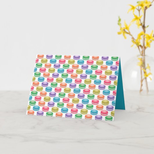 Pop Art Cookies Colorful Macarons Kaart (Gele Bloem)