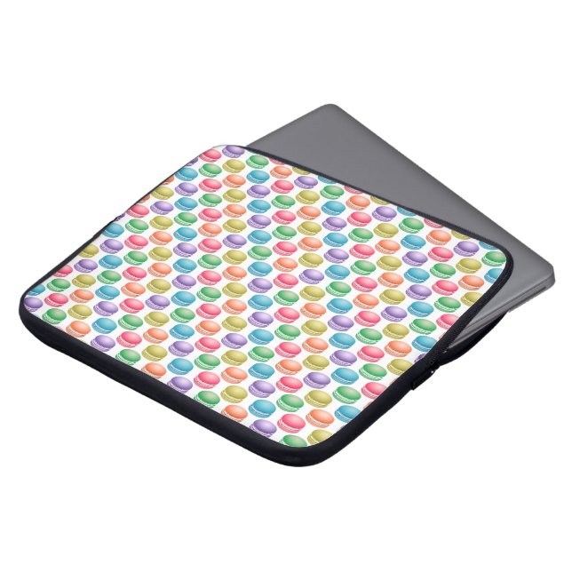 Pop Art Cookies Colorful Macarons Laptop Sleeve (Voorkant top)