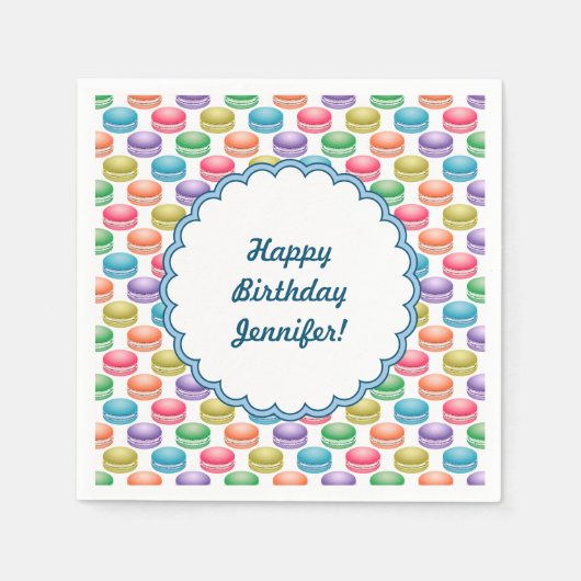 Pop Art Cookies Colorful Macarons Servetten (Voorkant)