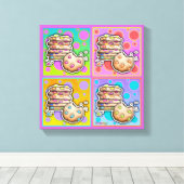 Pop Art COOKIES Gallery Wrapped Canvas Afdruk (Insitu (Houten vloer))