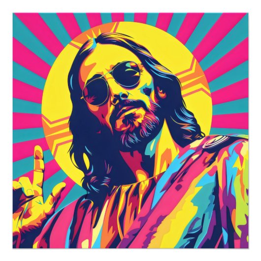 Pop Art Cool Jesus Foto Afdruk (Voorkant)