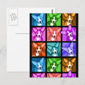 Pop Art Corgi Briefkaart (Voorkant / Achterkant)