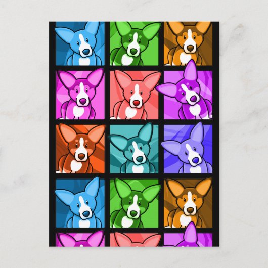 Pop Art Corgi Briefkaart (Voorkant)
