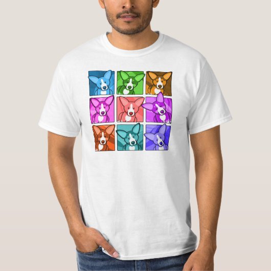 Pop Art Corgi T-shirt (Voorkant)