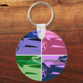 Pop Art Corvettes Sleutelhanger (Voorkant)