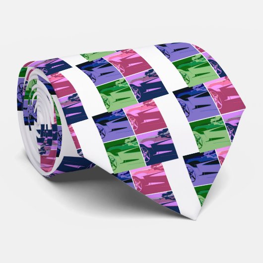 Pop Art Corvettes Stropdas (Opgerold)